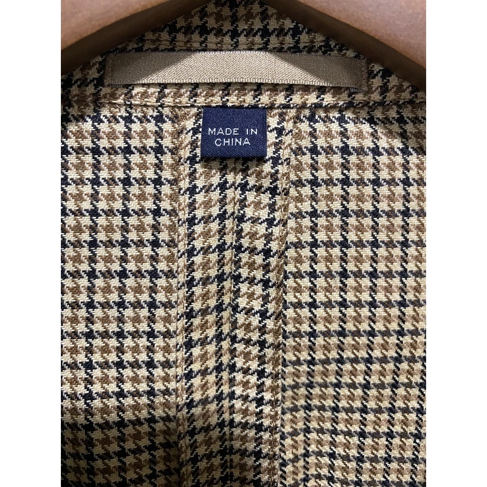 J Crew Blazer Mens 40R Ludlow British Moon Cloth Houndtooth Wool Linen Blend - Picture 3 of 13